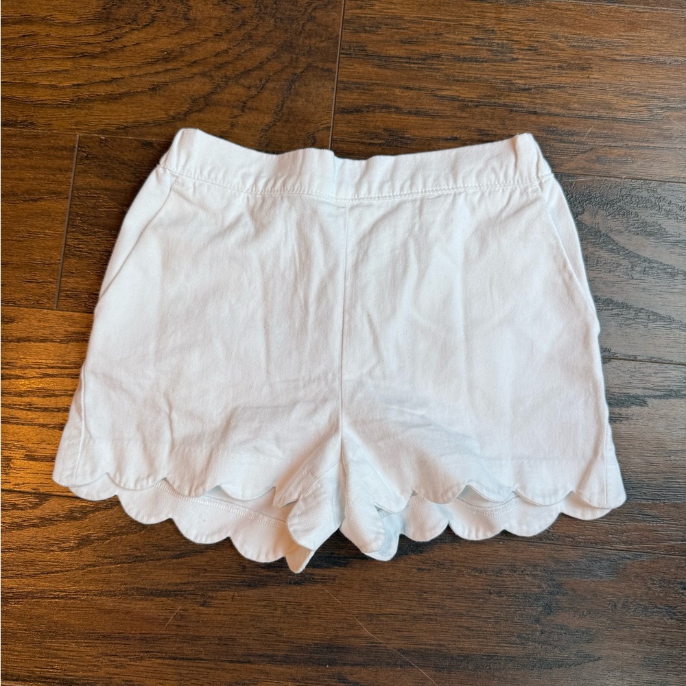 Crewcuts White Scalloped High Waist Shorts